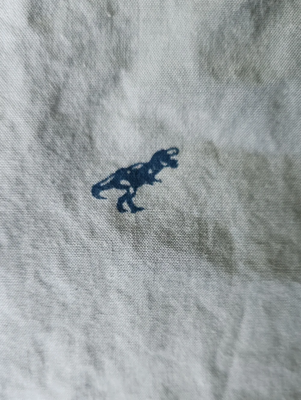 OshKosh B'gosh Light Blue Button-Down Shirt with Navy Dinosaur Embroidery Size 5